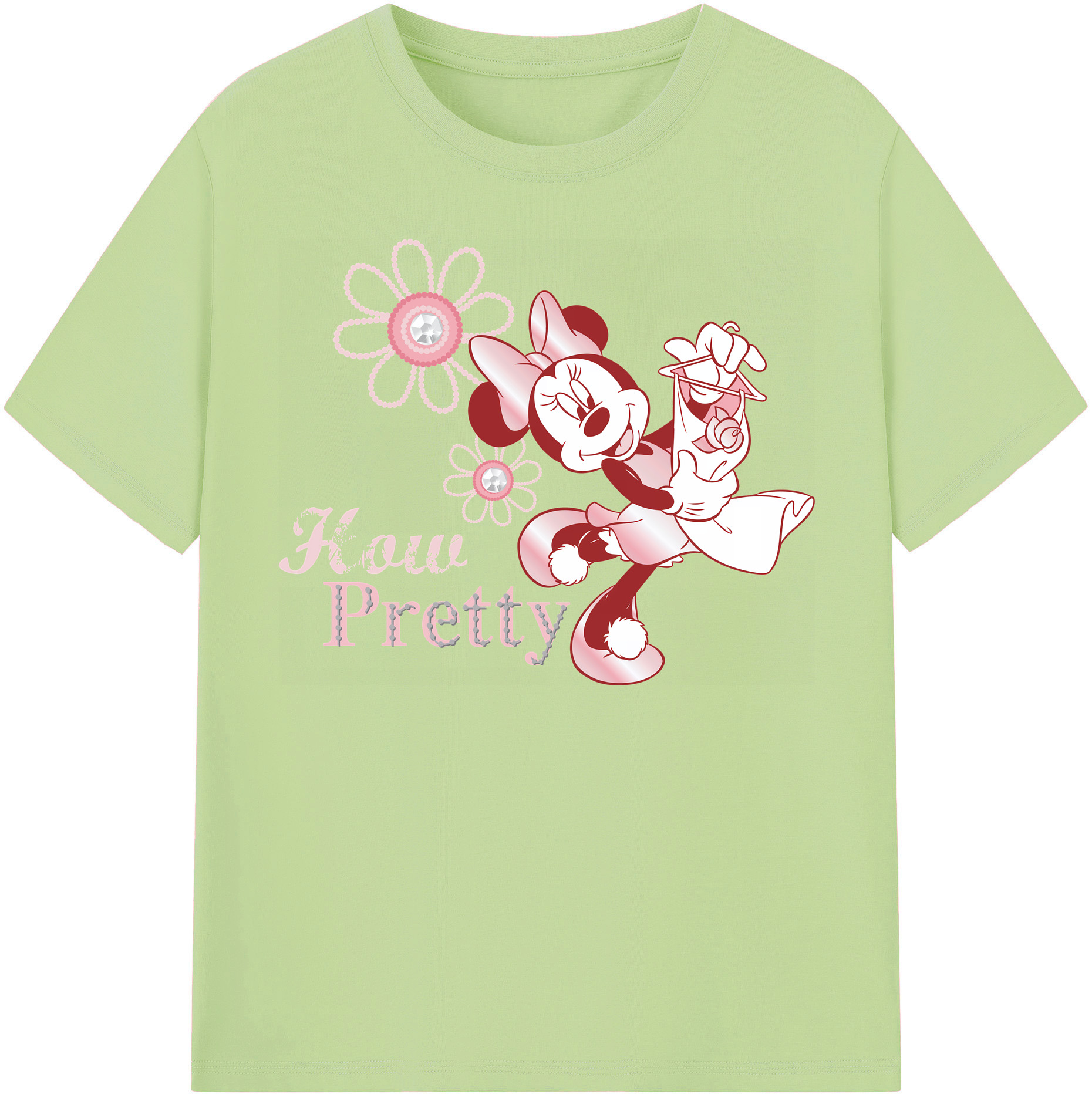 （画像用） ミッキーマウス Mickey Mouse 綿100％半袖Tシャツ（フロントプリント）